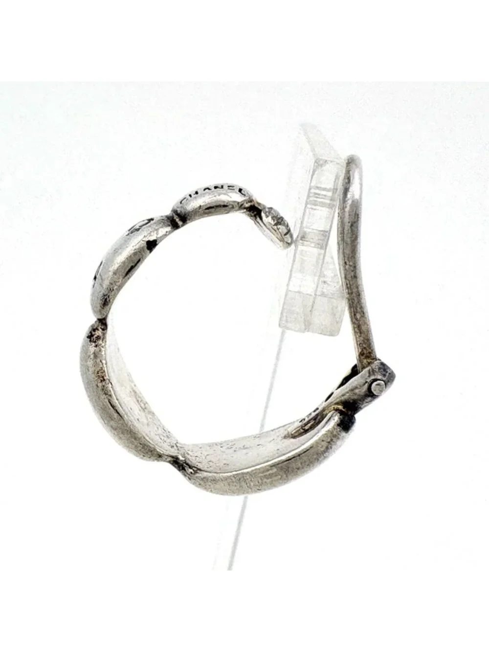 Chanel Logo Earrings 925 Sterling Silver
